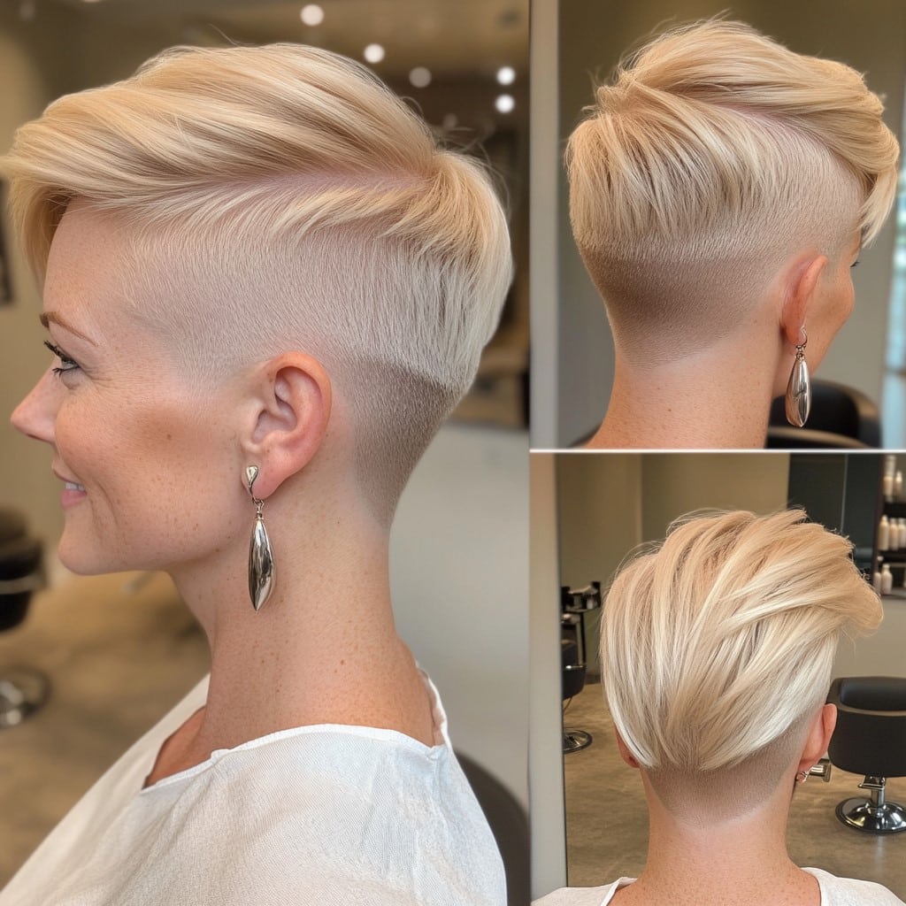 Platinum Blonde Undercut Pixie Hair
