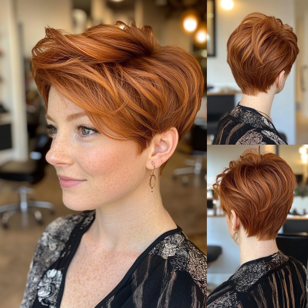 Radiant Copper Choppy Pixie