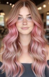 Rose Gold Balayage Hair