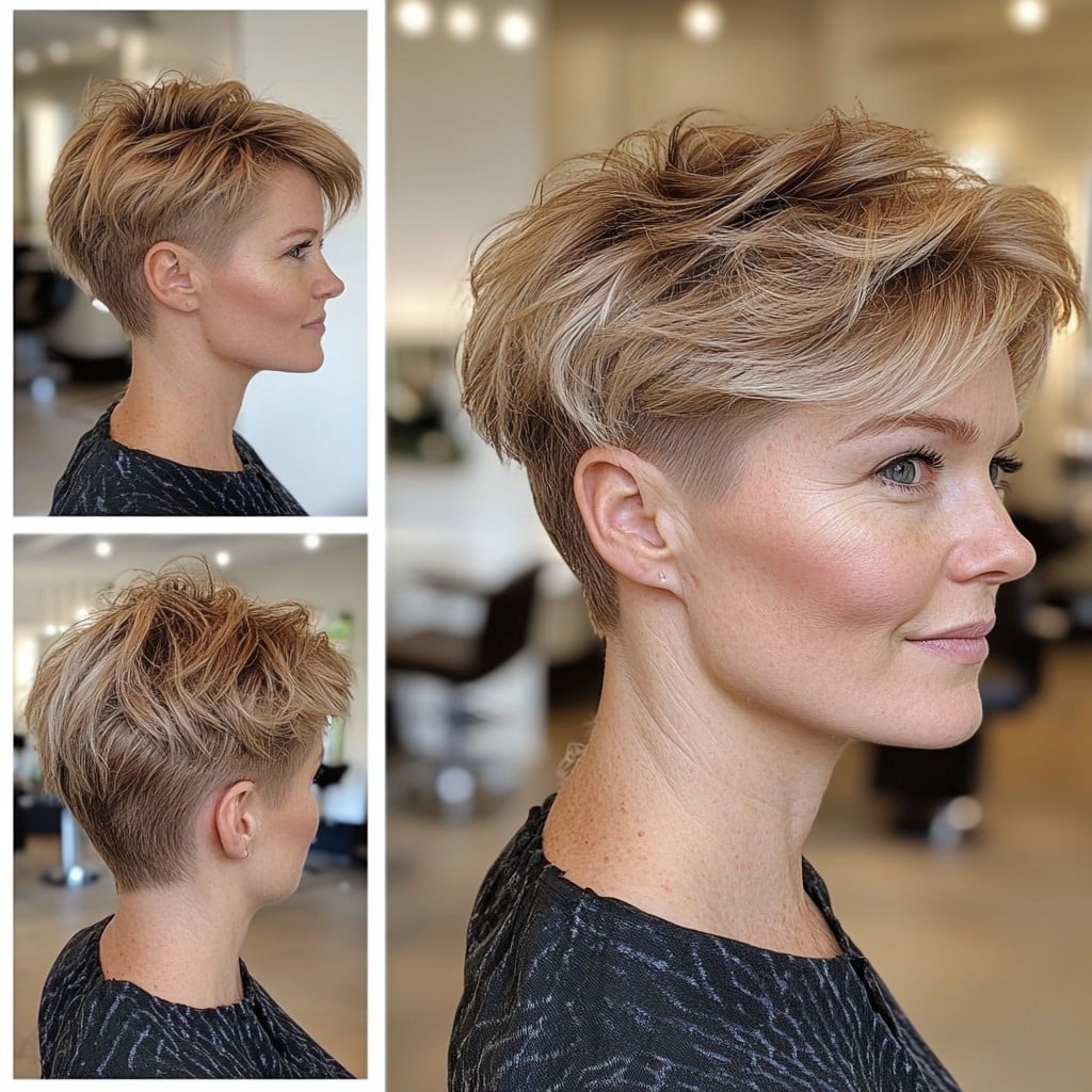 Sandy Beige Pixie Hair
