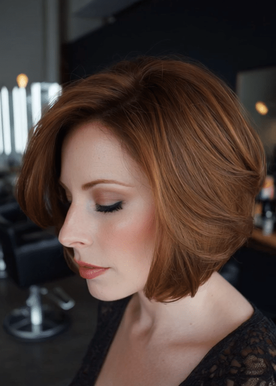 Warm Auburn Copper Bob Hair