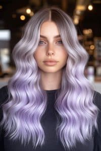 Silver Lilac Balayage Hair