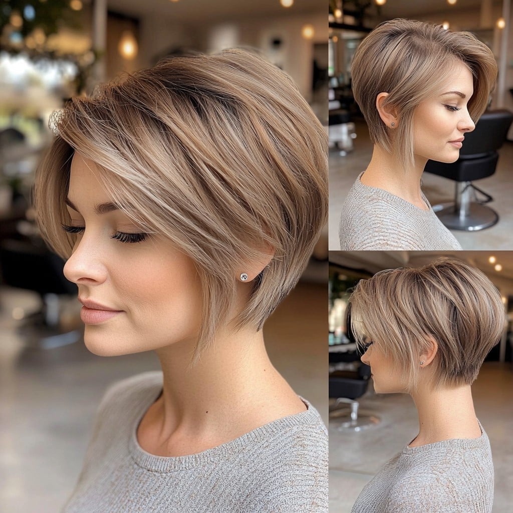 Soft Sandy Blonde Pixie Hair