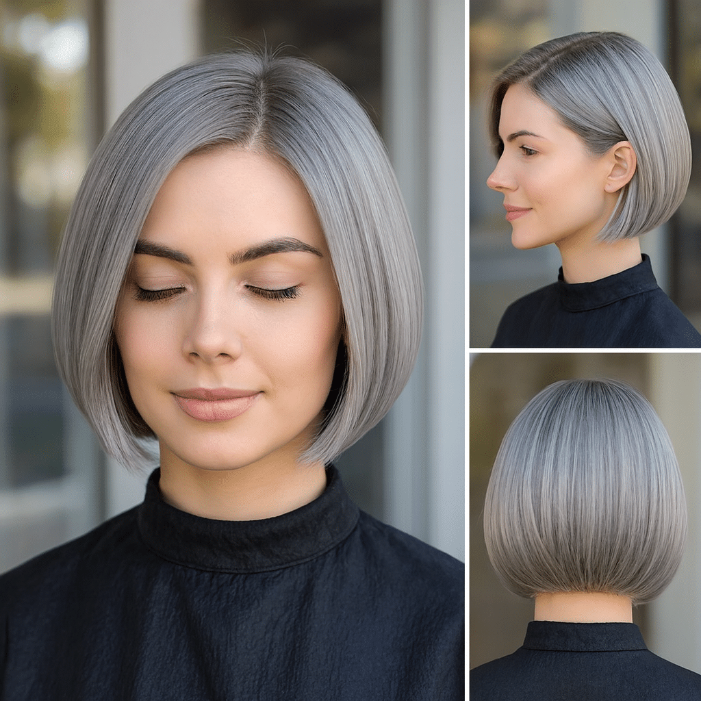Soft Smoky Silver Hair