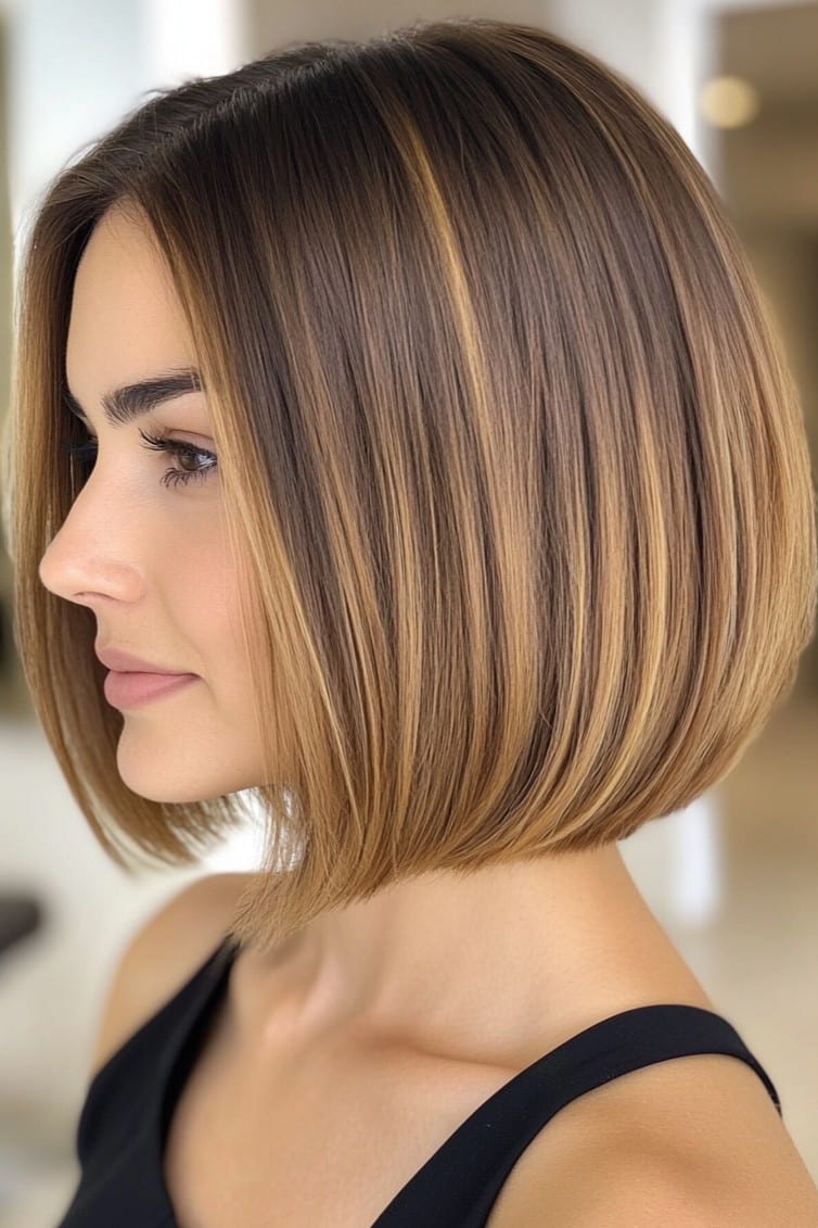 Warm honey bronde bob