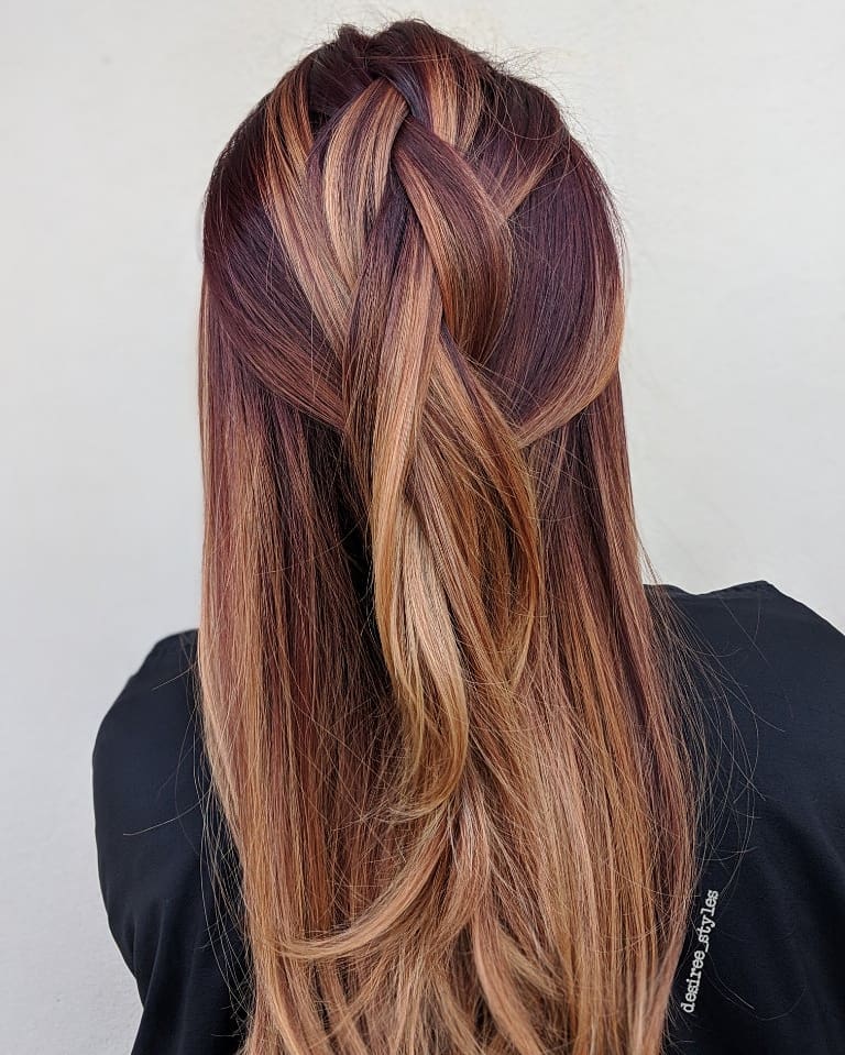Light Blonde Balayage on Red Hair