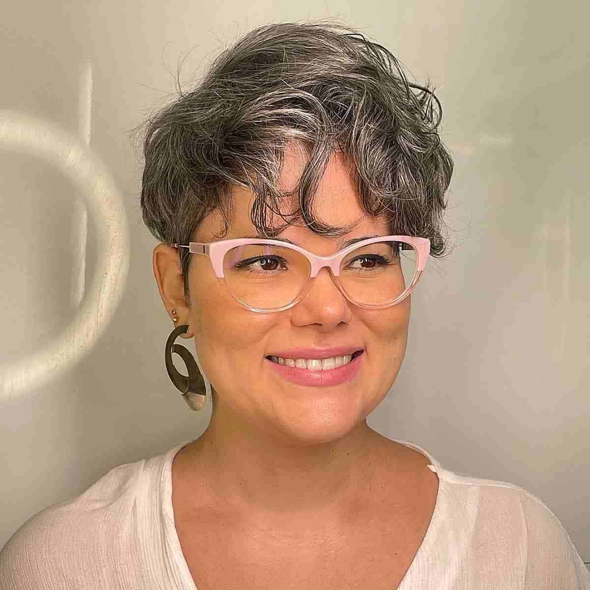Long Wavy Pixie with Wavy Bangs