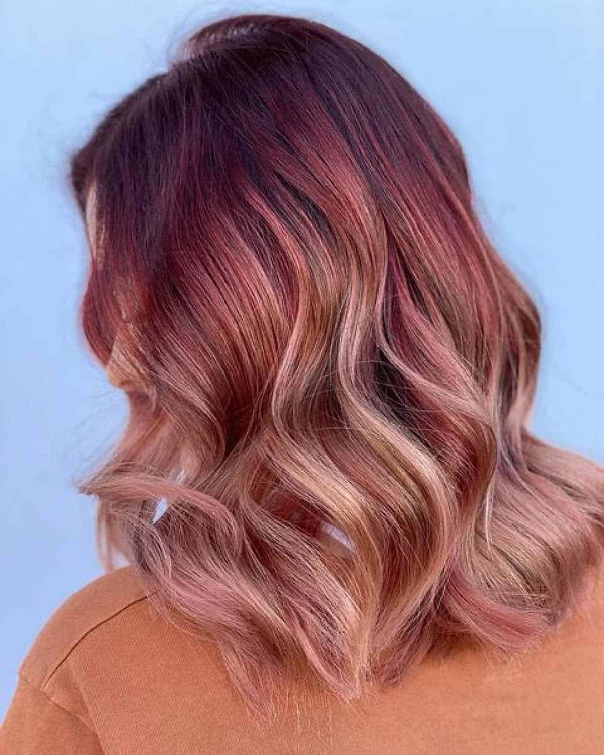 red and blonde ombre