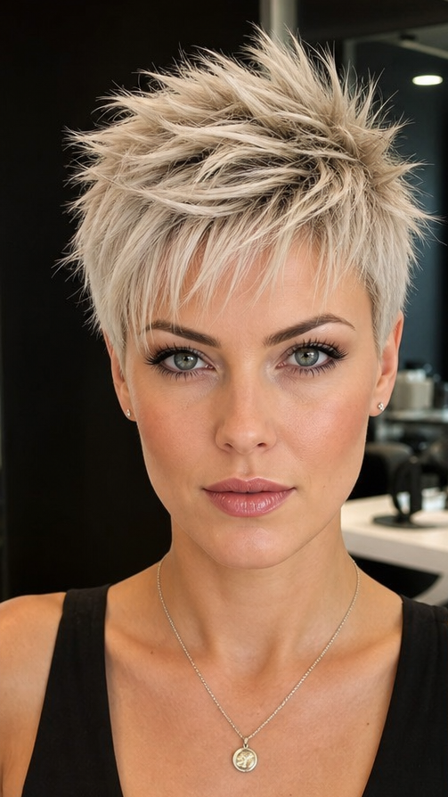 67 Cutest Ways to Get a Pixie Cut with Highlights for a Dimensional Crop Icy Pearl Blonde Hair