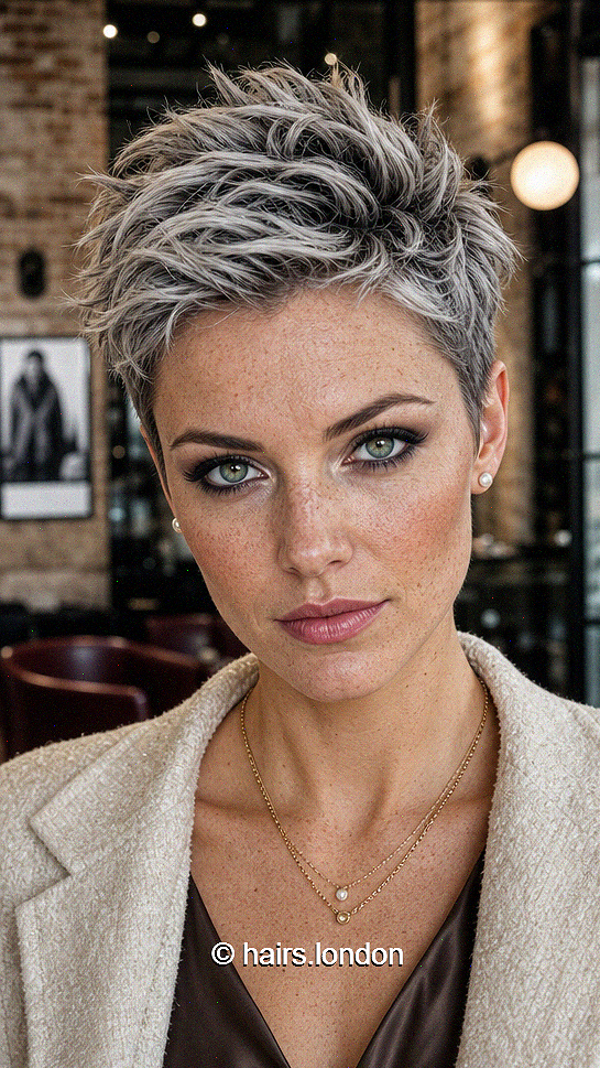 72 Cutest Ways to Get a Pixie Cut with Highlights for a Dimensional Crop Smoky Silver Ash Hair