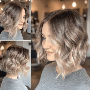 Ash Blonde Balayage Bob Hair