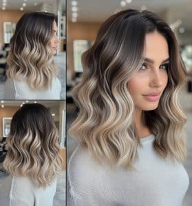 Black to Ash Blonde Ombre Hair