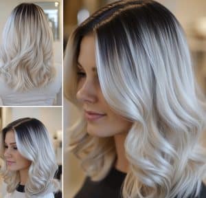 Black to Platinum Blonde Ombre Hair
