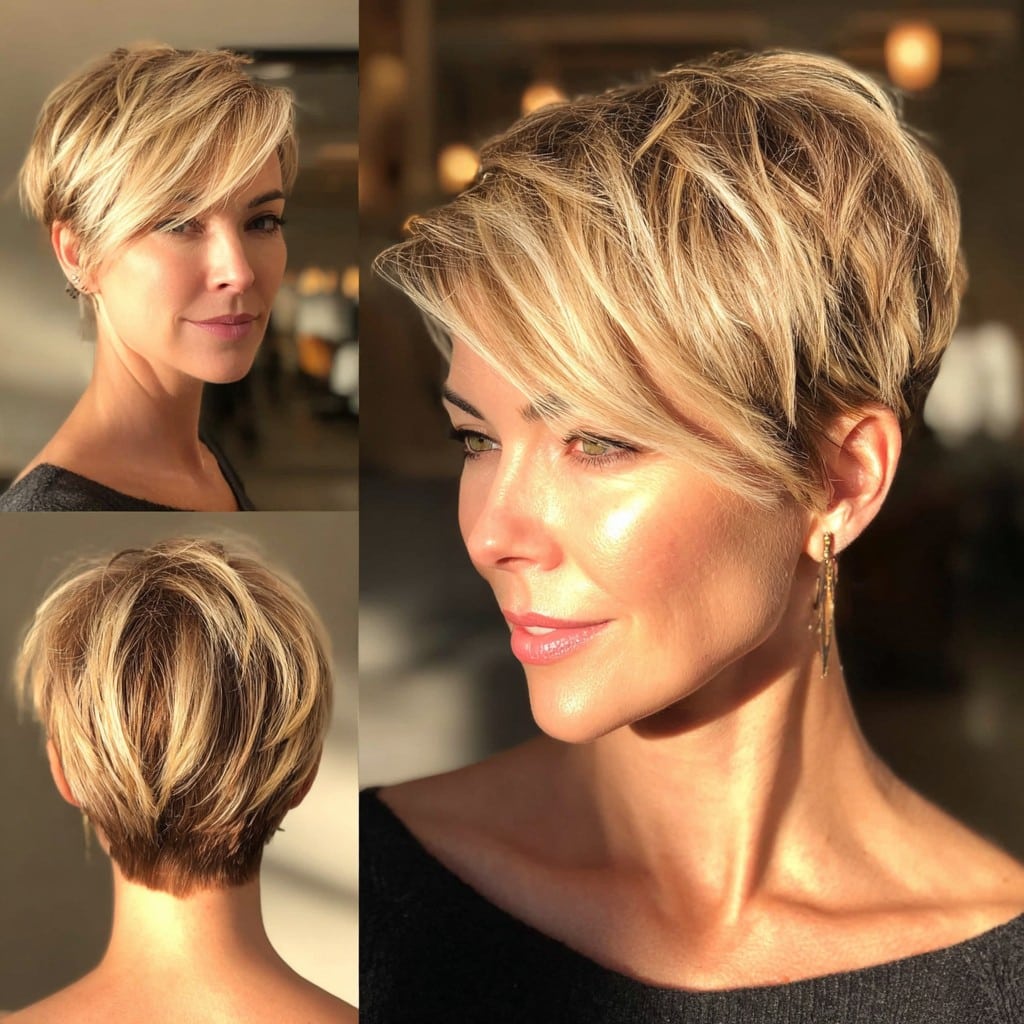 Blonde Highlighted Pixie Hair