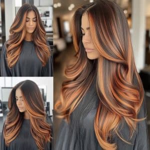 Burnt Copper Balayage Hair