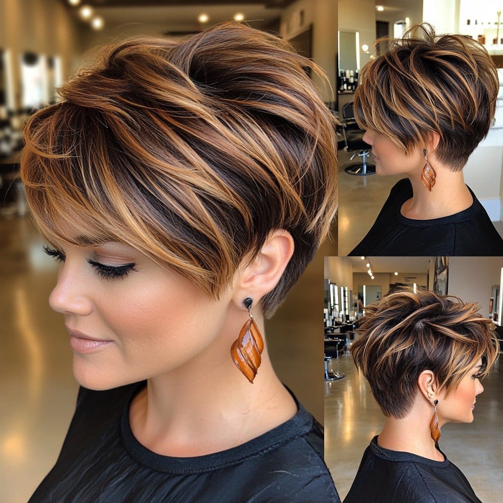 Caramel Highlighted Pixie