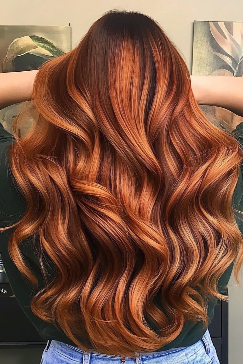Dark Auburn with Copper Balayage