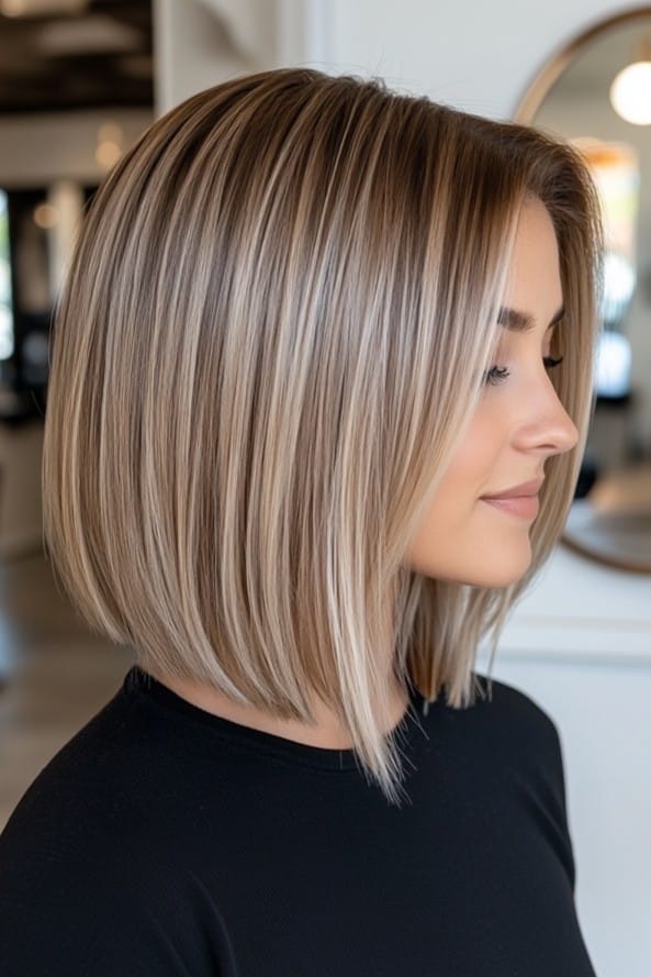 Dark Blonde Balayage Lob