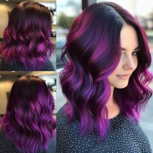 Electric Purple Balayage Hair