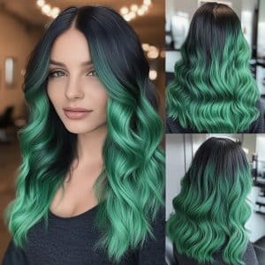 Emerald Green Ombre Hair