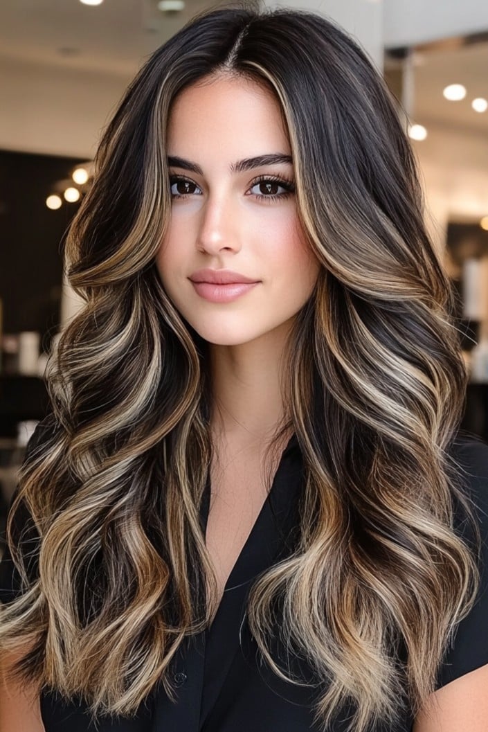 Espresso Black with Golden Beige Highlights