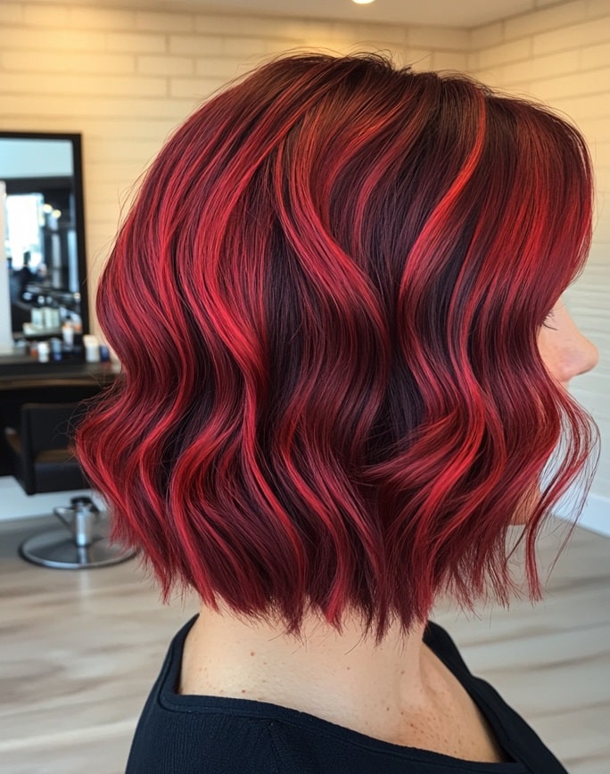 Fiery-Crimson-Balayage-Bob