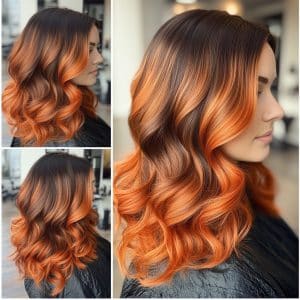 Fiery Orange Ombre Hair