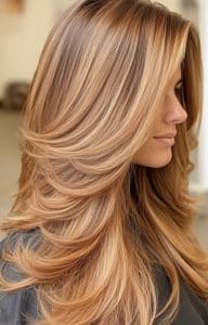 Golden Blonde with Dark Roots Hair