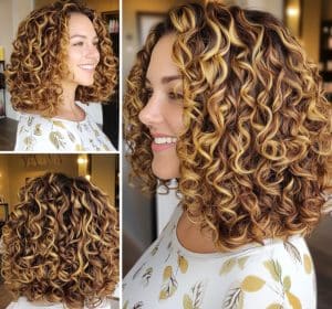 Golden Brown Curly Hair