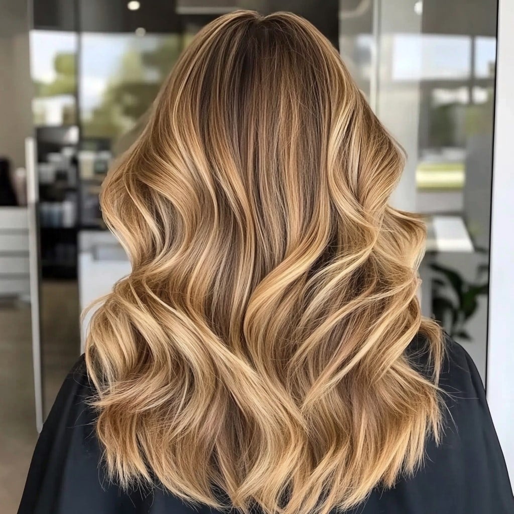 Honey Blonde Balayage Waves