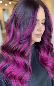 Magenta Plum Balayage Hair