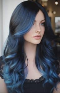 Midnight Blue Ombre Hair