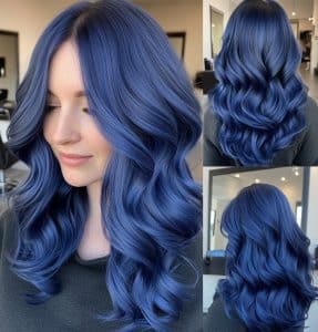 Midnight Indigo Blue Hair
