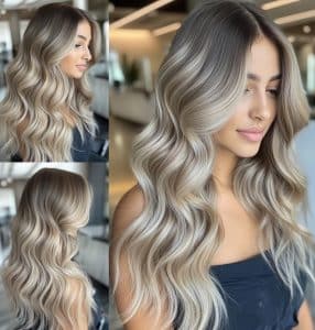 Platinum Blonde Balayage Hair