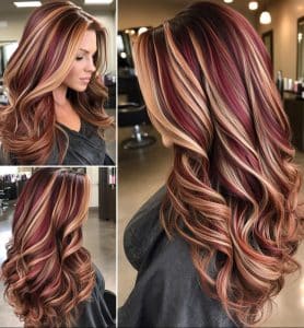 Red-Violet Balayage Hair