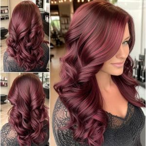 Red-Violet Waves Hair
