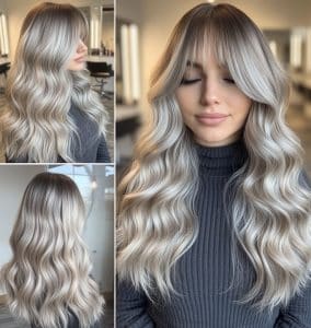 Silver Grey Balayage Hair