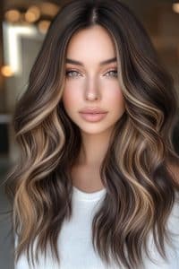 Soft Caramel Ribbon Highlights Hair