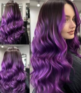 Vibrant Purple Ombre Hair