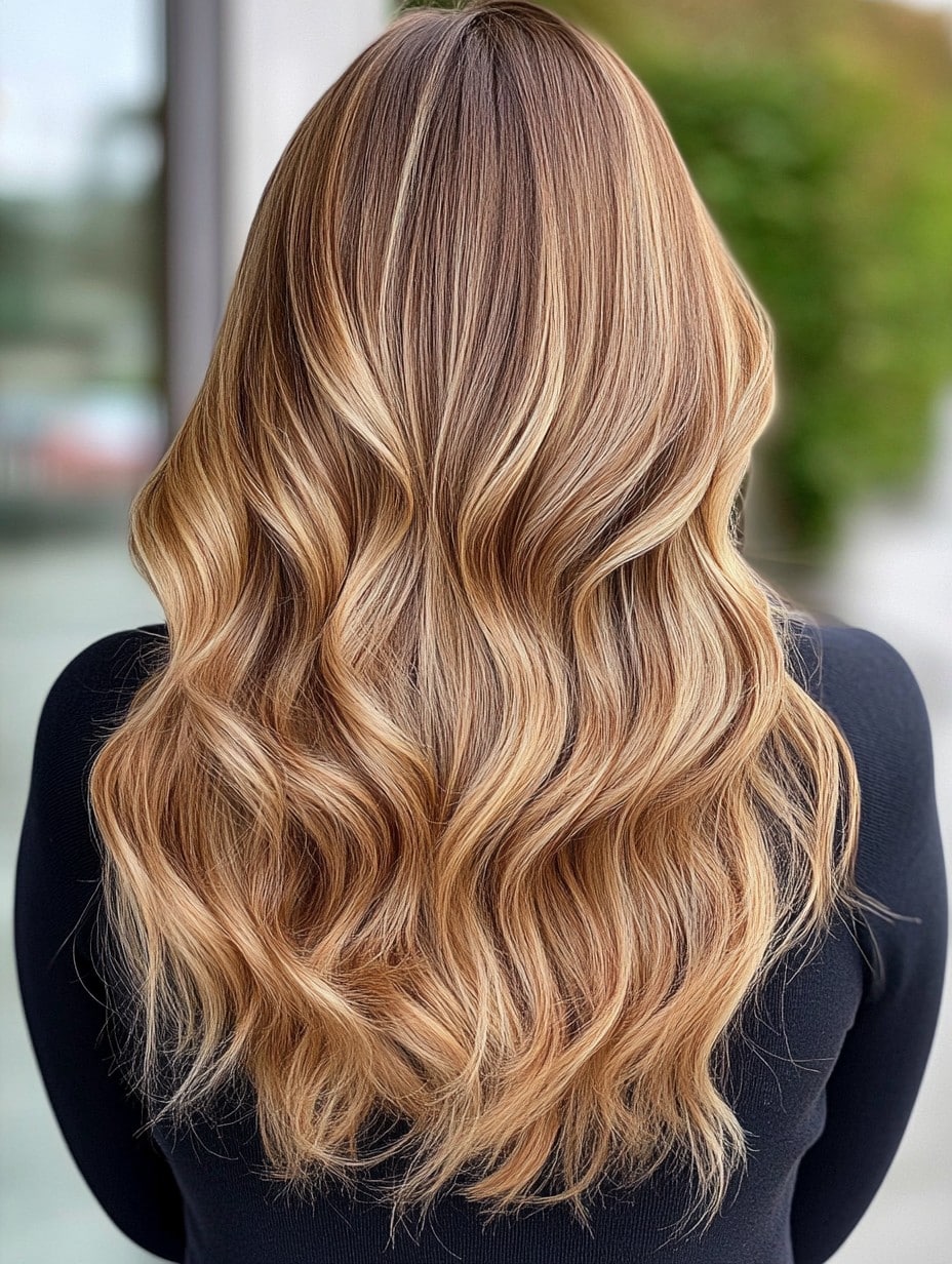 Warm Caramel Blonde Balayage