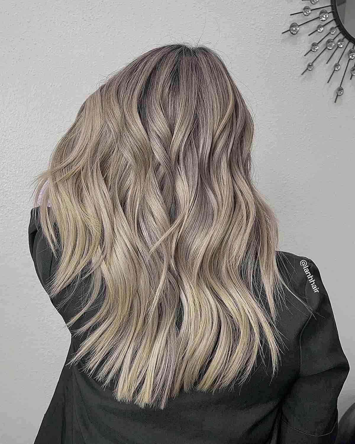 Ash blonde balayage haircolors