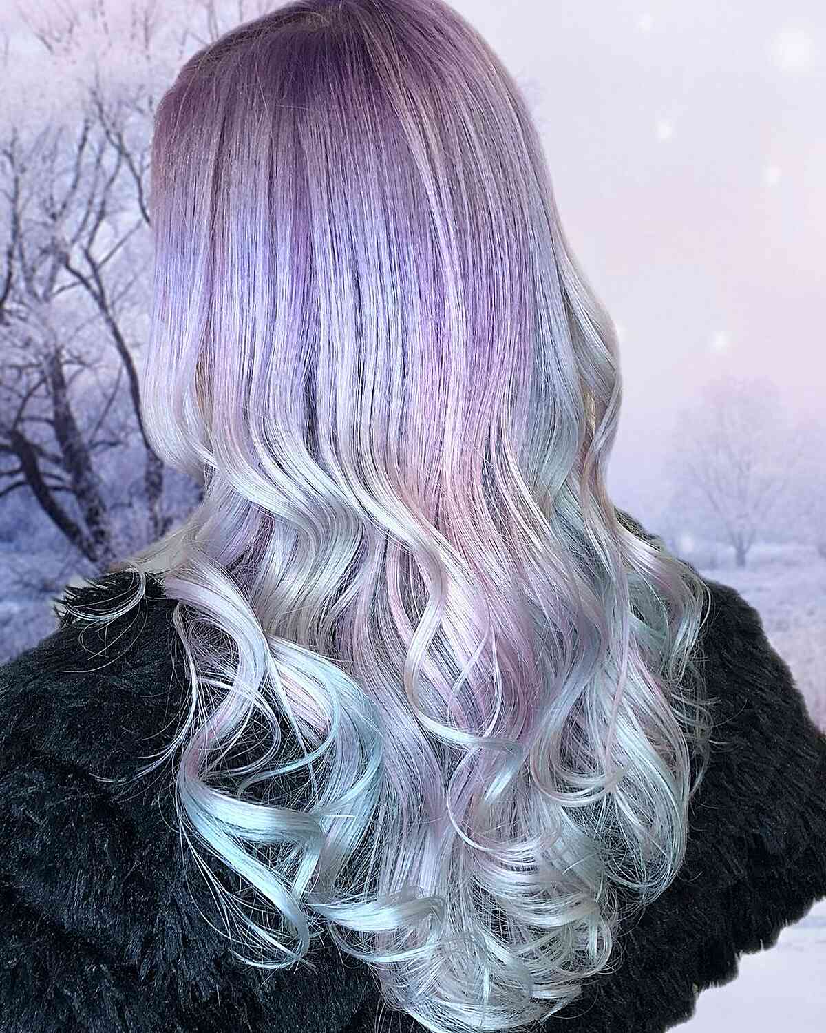 Muted Cotton Candy Color for Long Tresses