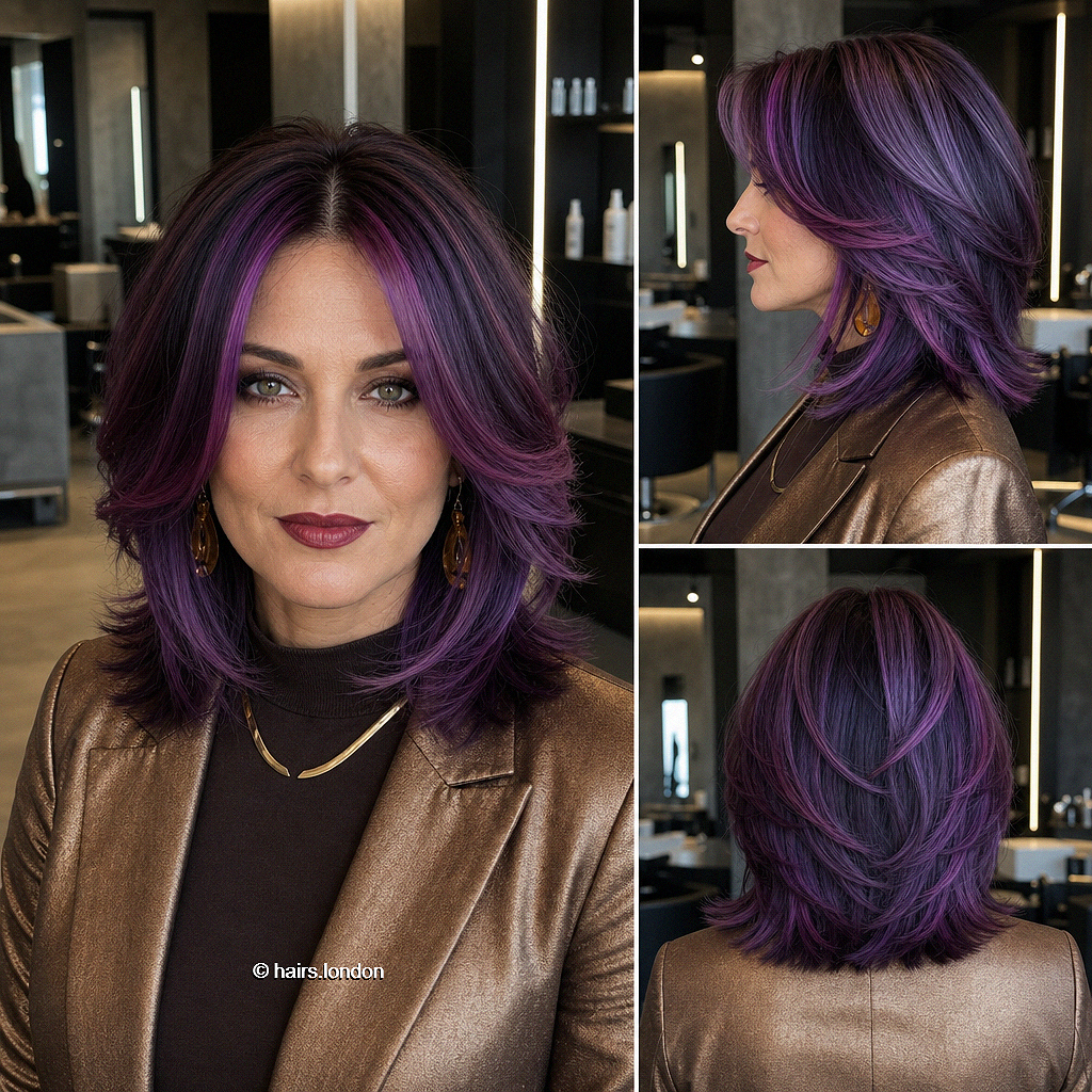 35 Stunning Purple Ombre Hair Colour Ideas for 2026 Midnight Amethyst Purple Hair