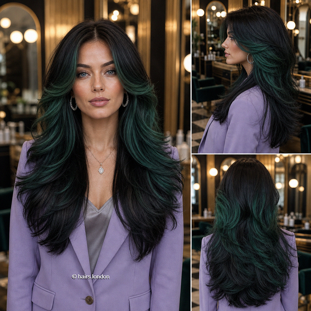 36 Chic and Luxurious Hair Colors for Winter 2026 Midnight Emerald Green Hair