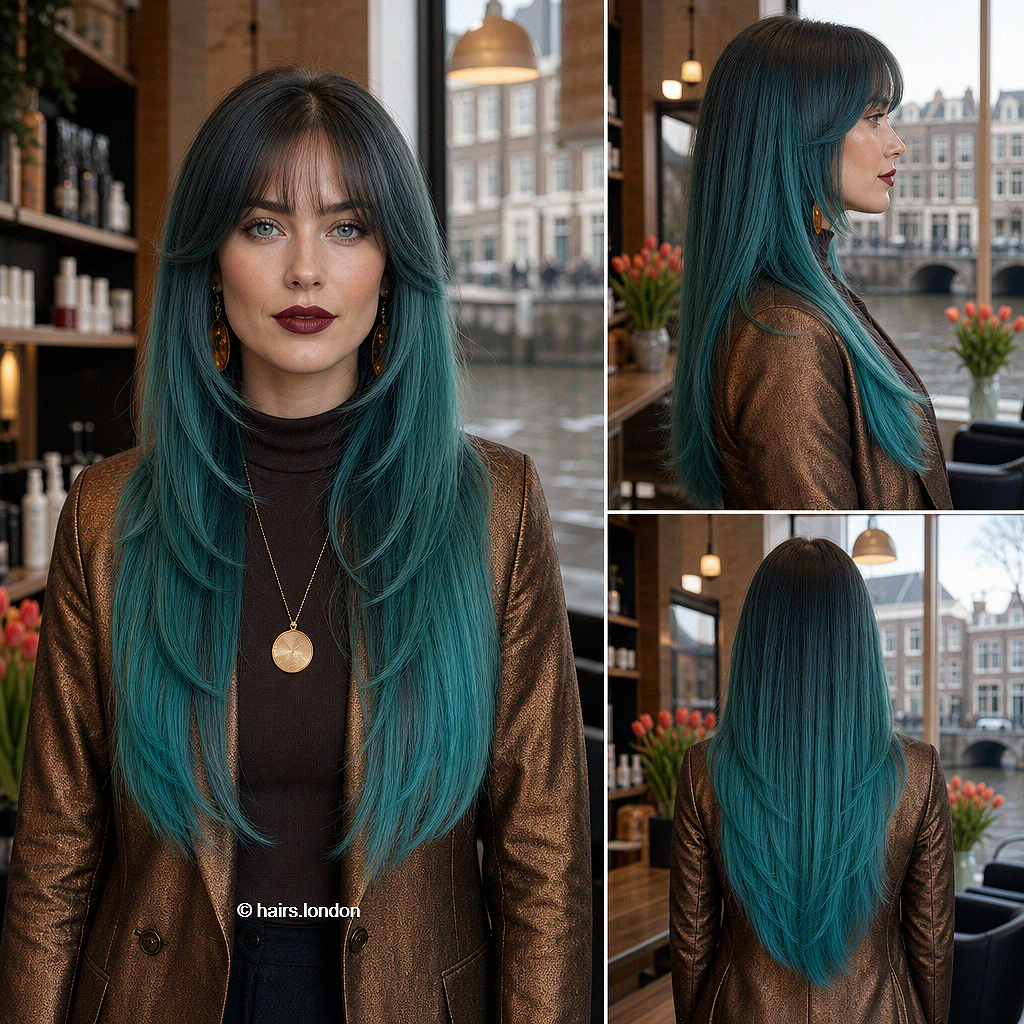 39 Hottest Hair Color Ideas of 2026 Midnight Teal Emerald Hair