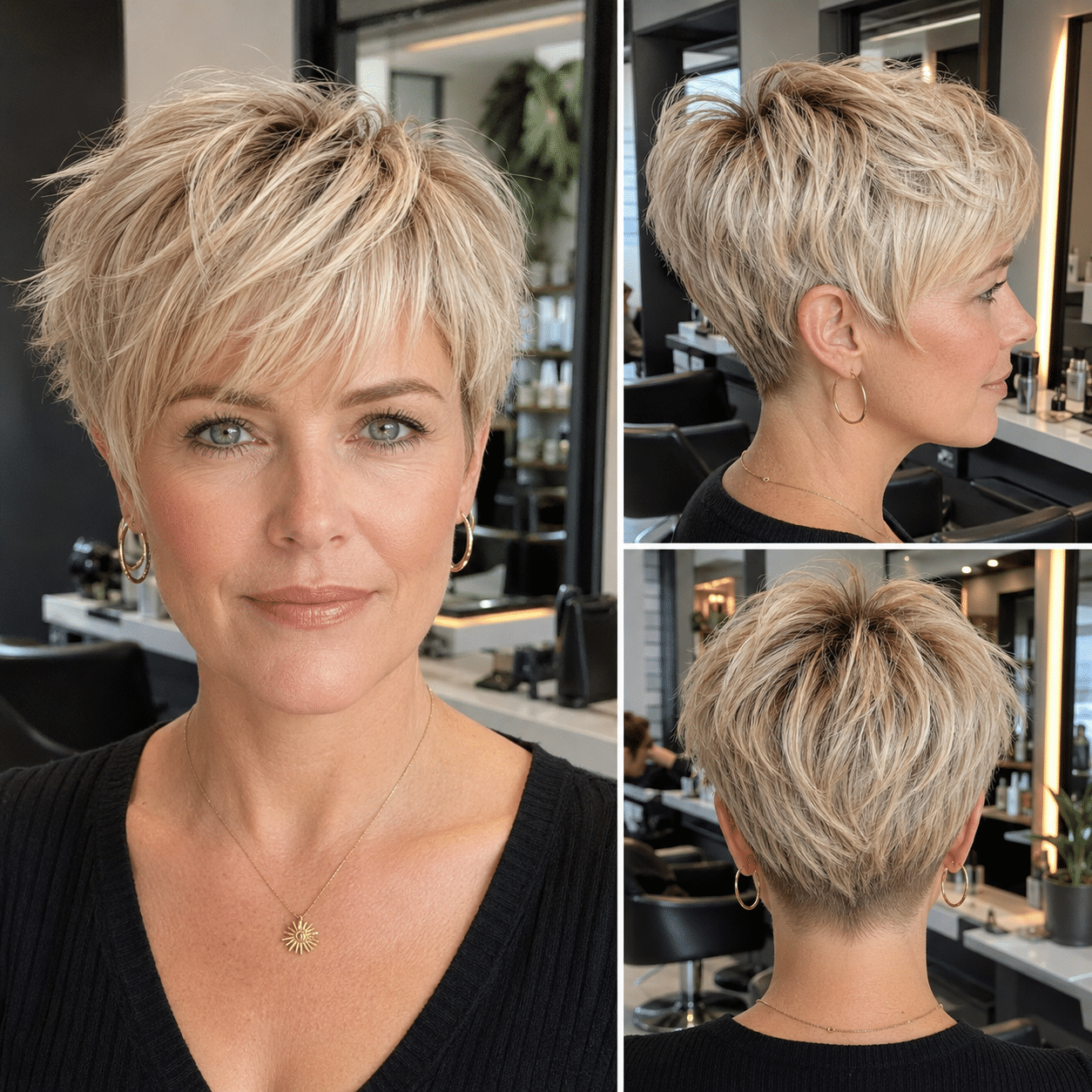 Champagne Butter Blonde Pixie Hair