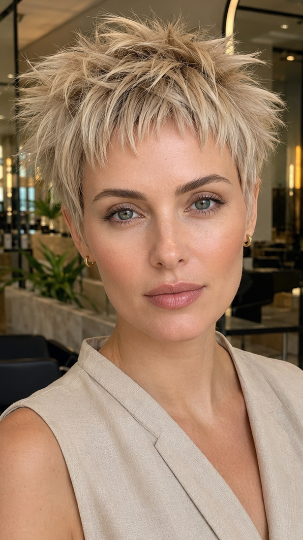 70 Creative Blonde Pixie Cuts to Try This Year Frosted Beige Blonde Hair