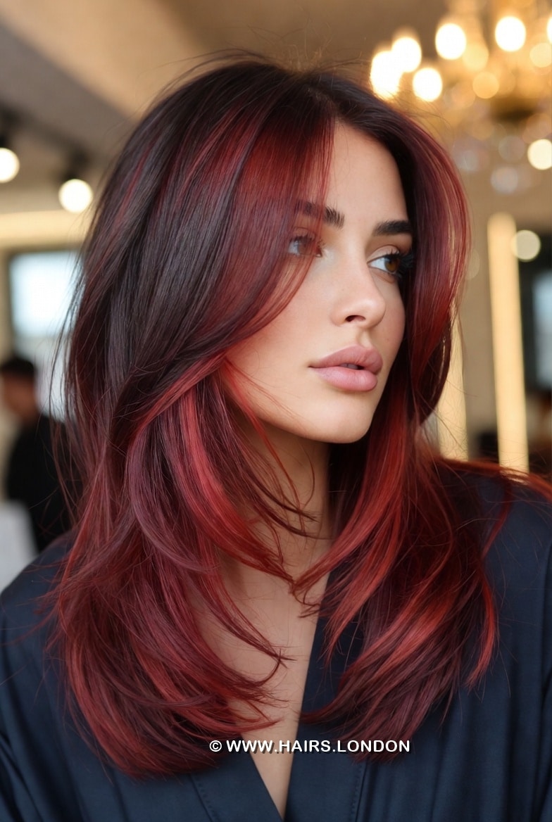 Brown Hair with Red Highlights Hair