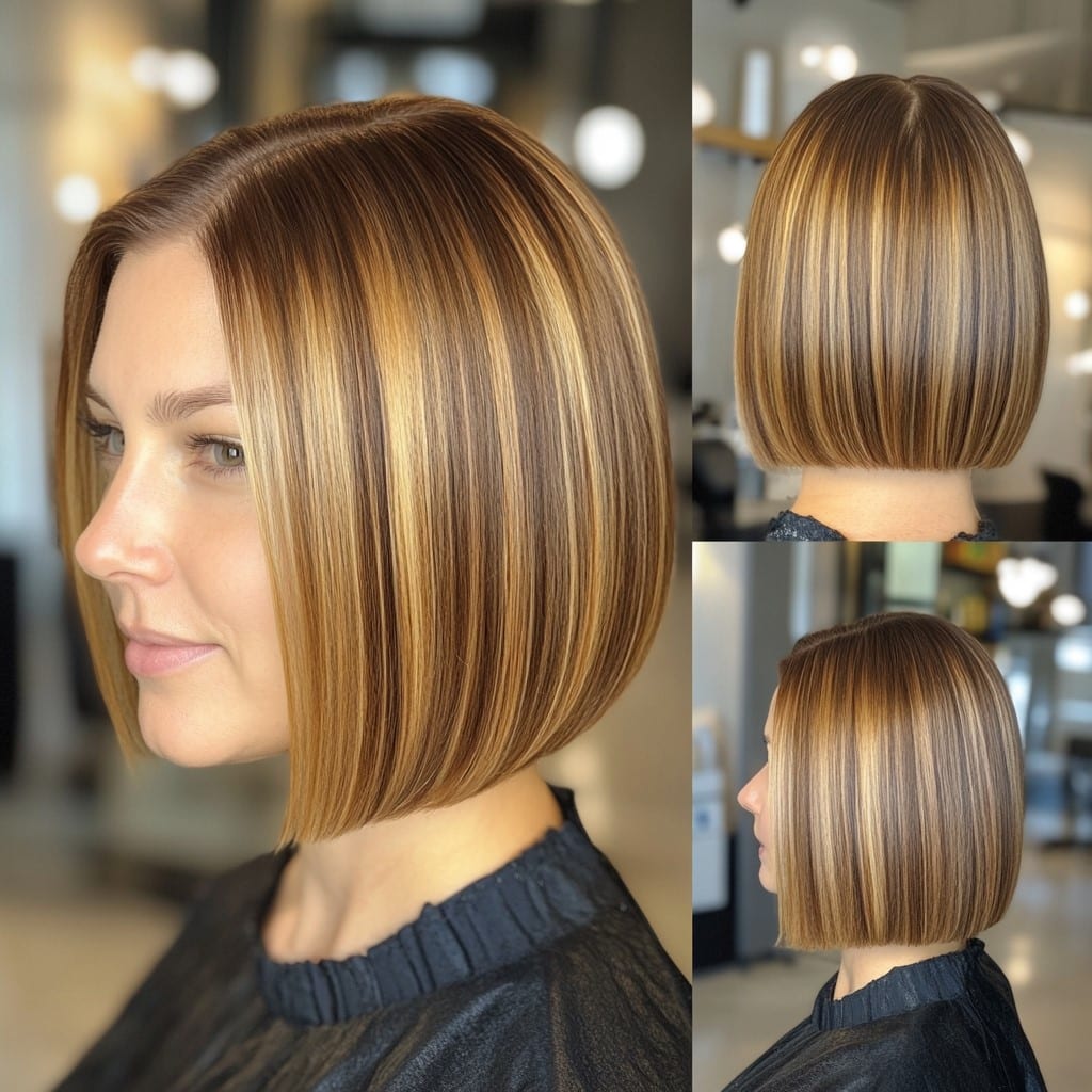 Caramel Glazed Brunette Bob Hair