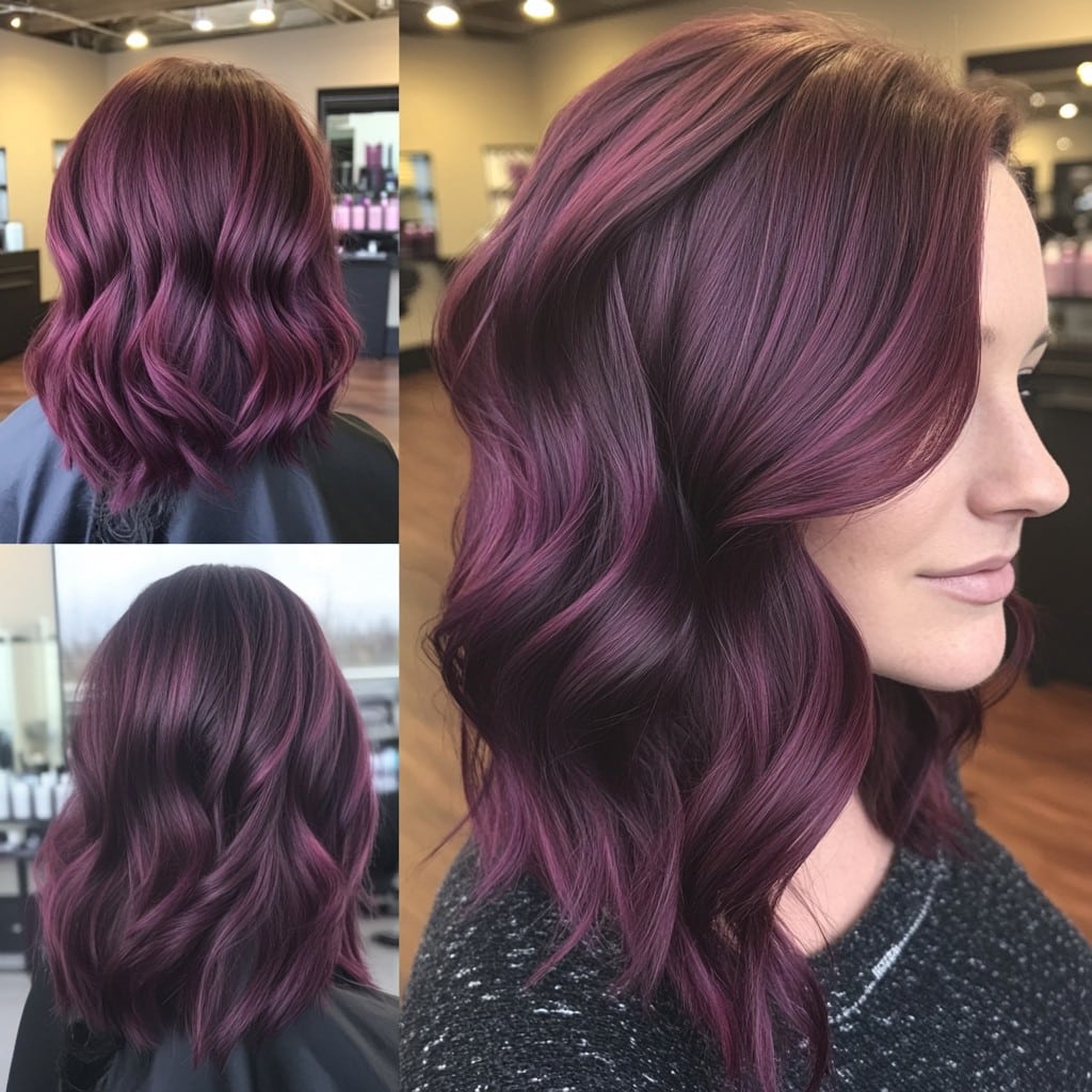 Cherry Cola Balayage Hair